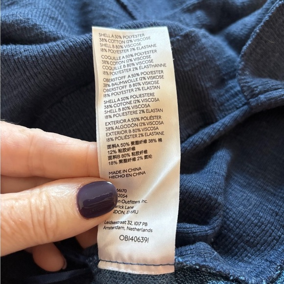 Pilcro Colorblock Plaid Back Pullover Sweater Blue Medium - Picture 5 of 5